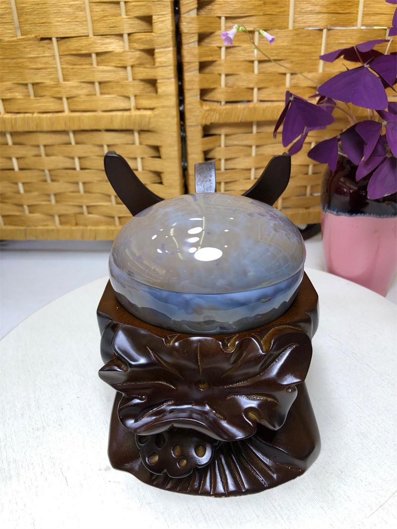 4.9LB Natural Agate Geode Quartz Crystal Cornucopia Treasure Bowl Healing +Stand
