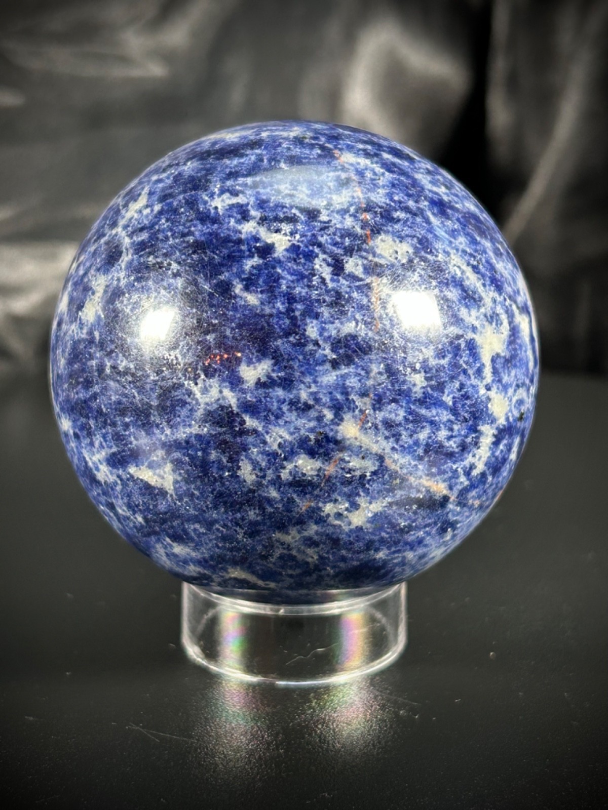 2.6″ Sodalite Sphere With Acrylic Stand 13.4oz (380 grams)