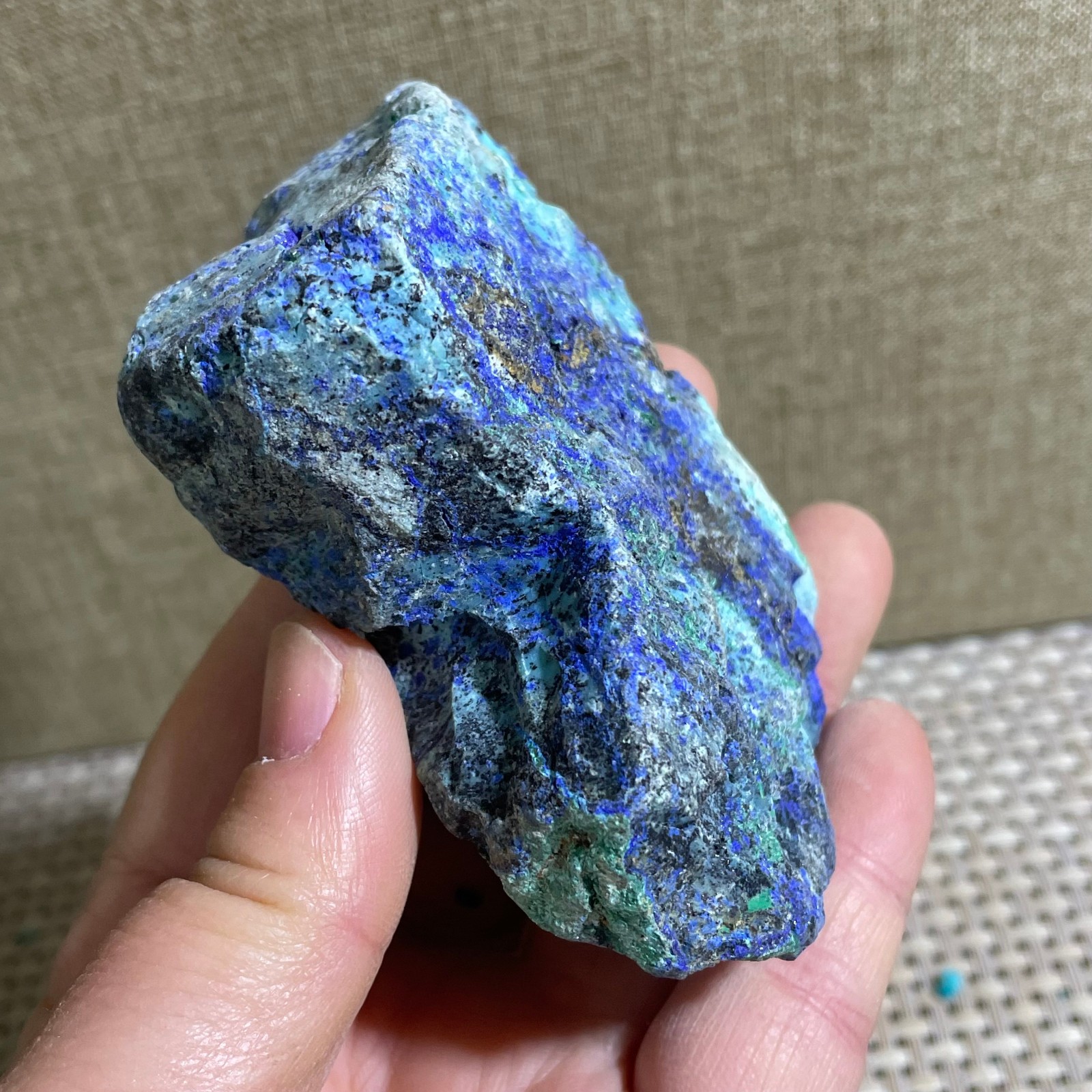 Restoration of Blue Copper Ore Quartz Crystal Mineral Samples 153g