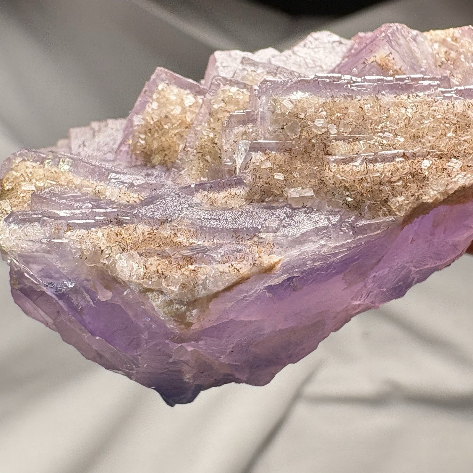 Natural Phantom Fluorite w/ Iridescent Rainbow Crystal Raw Mineral Specimen