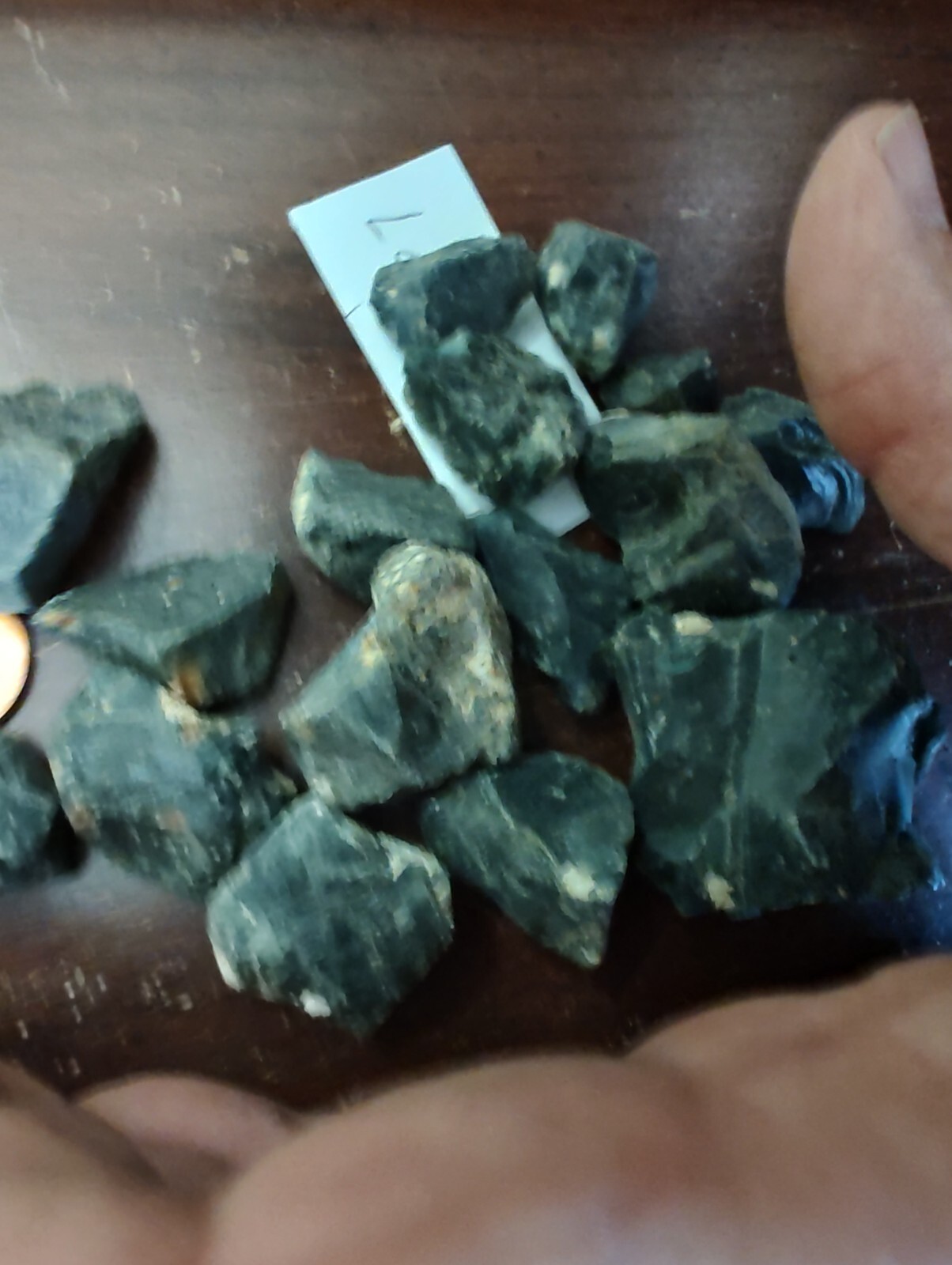 Rare color Leland Blue Stones Slag Glass 155 gram recovered from concrete