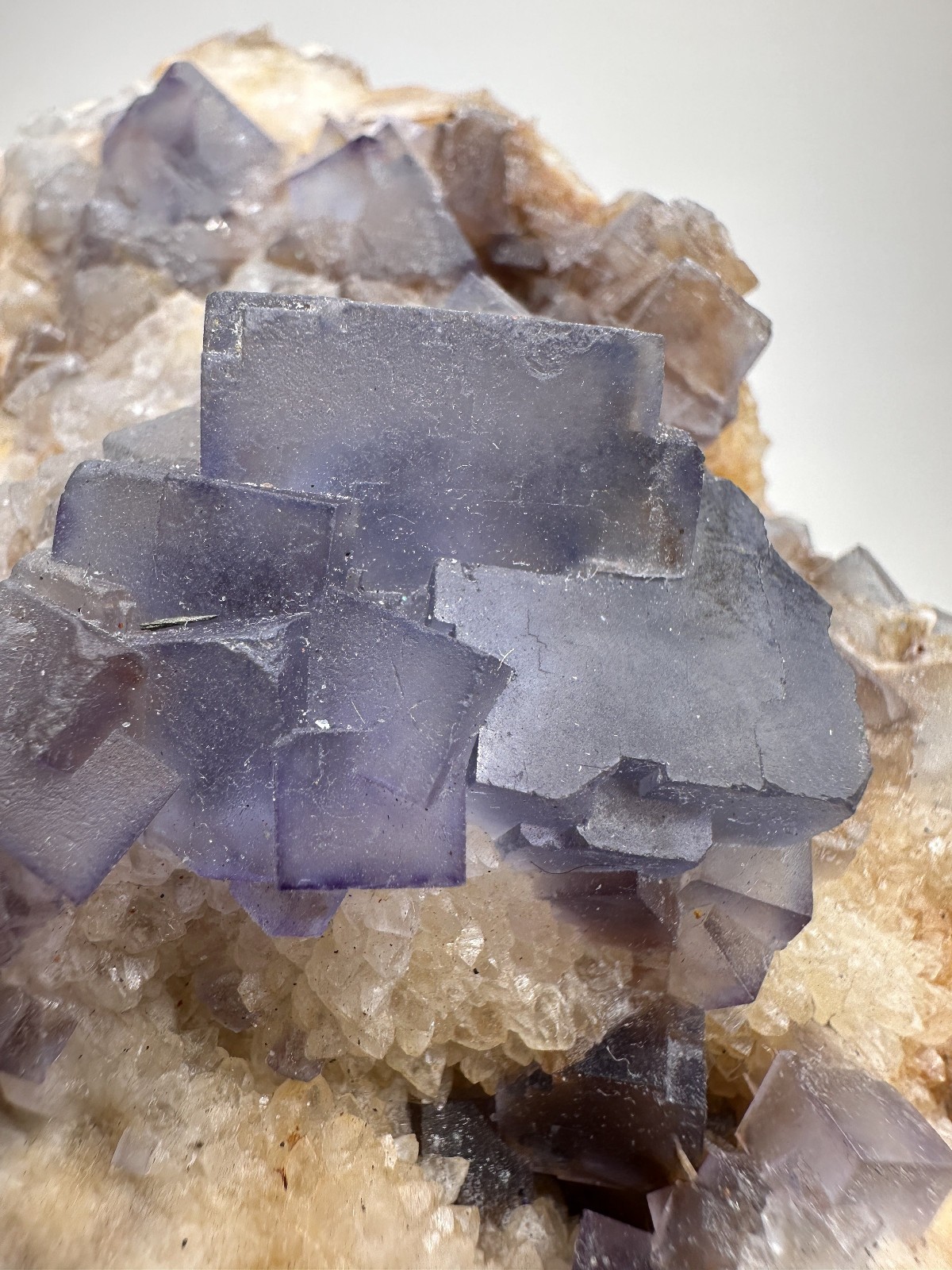 LARGE GEMMY Blue Fluorite & Quartz Crystal Specimen__Bingham , New Mexico
