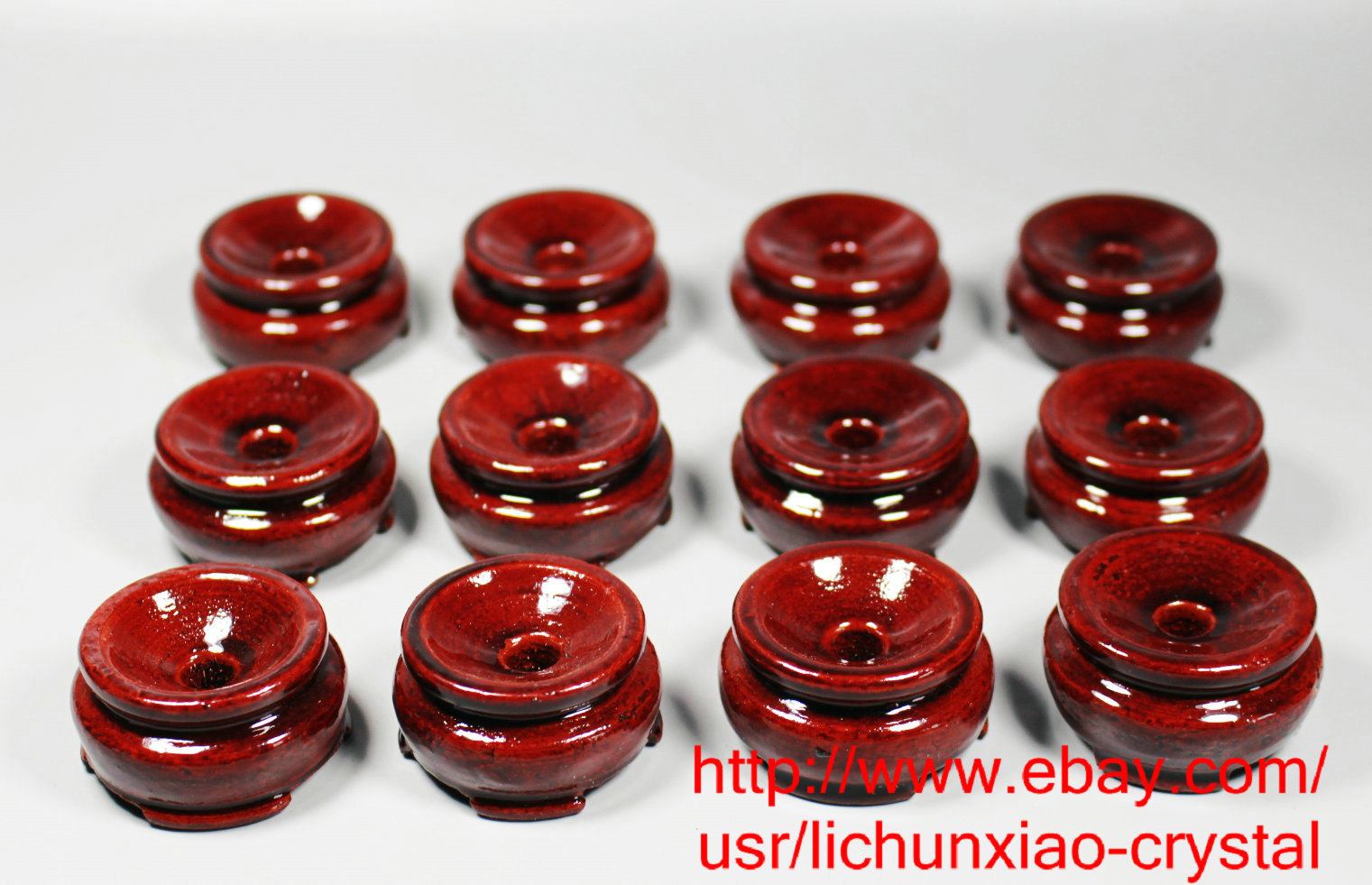 9PCS Red Rosewood Wooden Base Stand holding Crystal Egg Sphere Ball