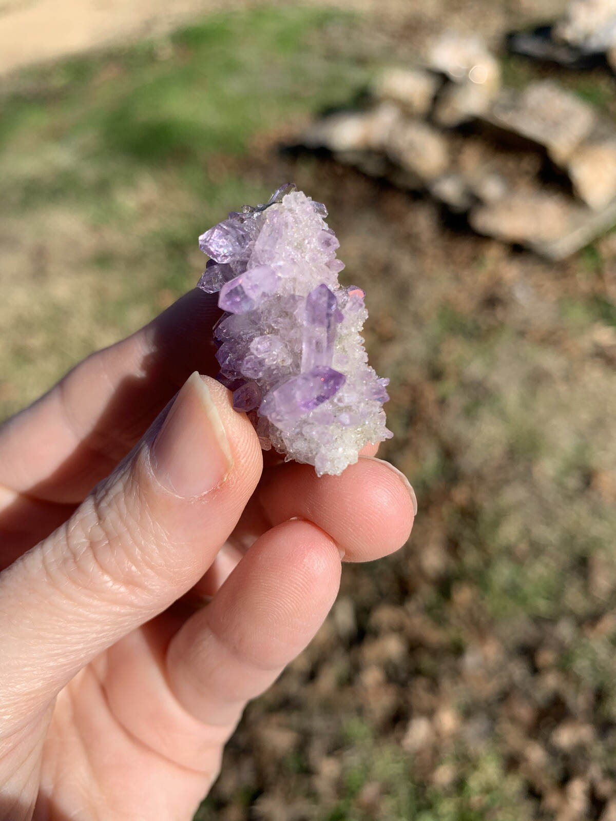 Vintage Mini Purple Lilac Amethyst Crystal Cluster, Veracruz Mexico