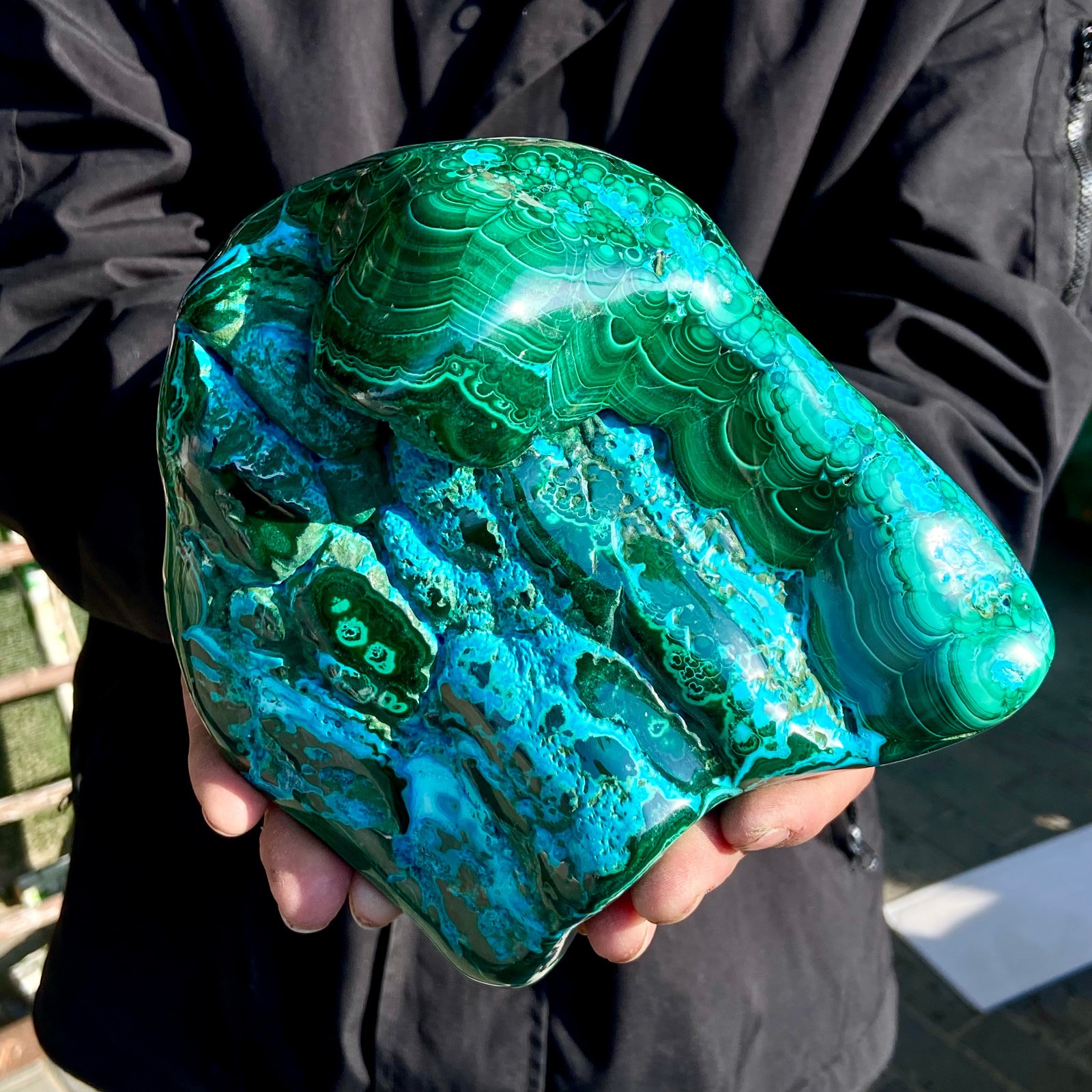 5.9LB Natural Malachite Cat Eye Mineral Specimens Quartz Crystal Reiki Healing
