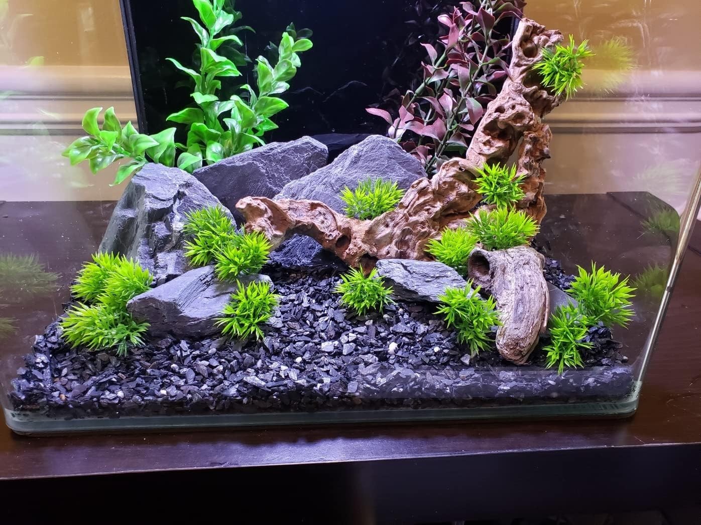 Aquascaping Slate Stones 5 to 7 Inches Grey Color for Aquariums and Terrariums