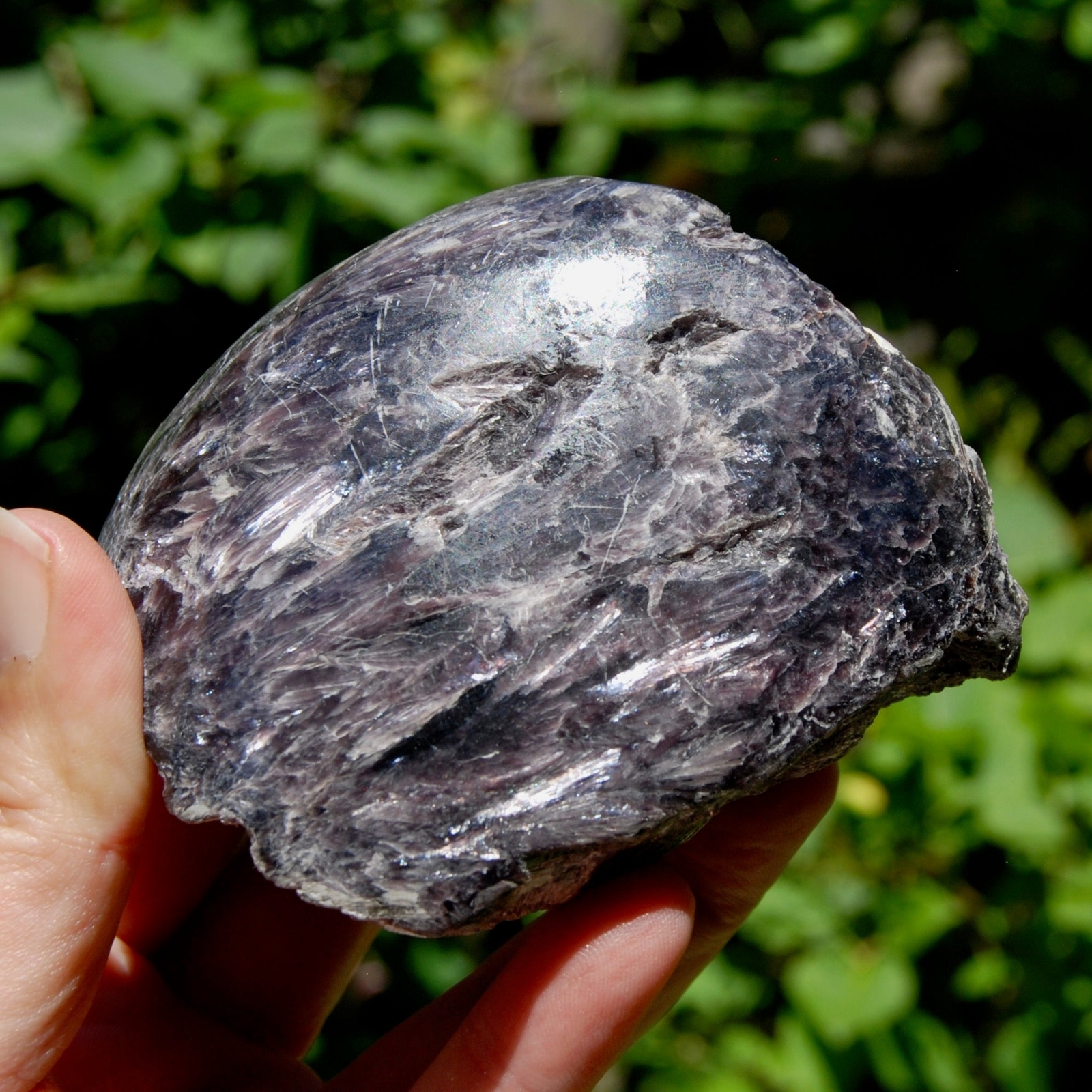 3.75in 384g Flashy Gem Lepidolite Crystal Semi Polished Freeform, Madagascar spl