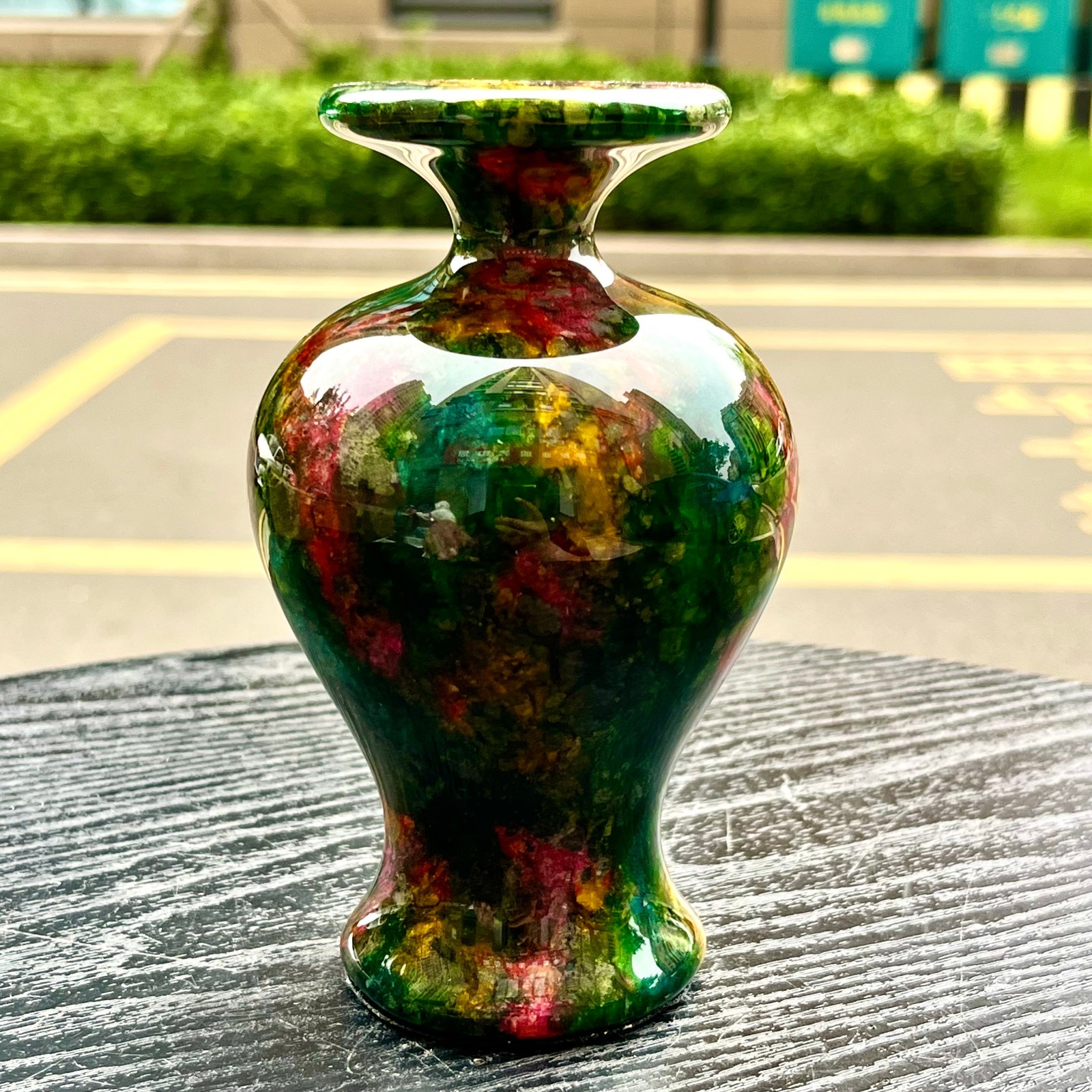 1.94LB Natural “Seven Colors Jade” vase specimen -Taiwan China