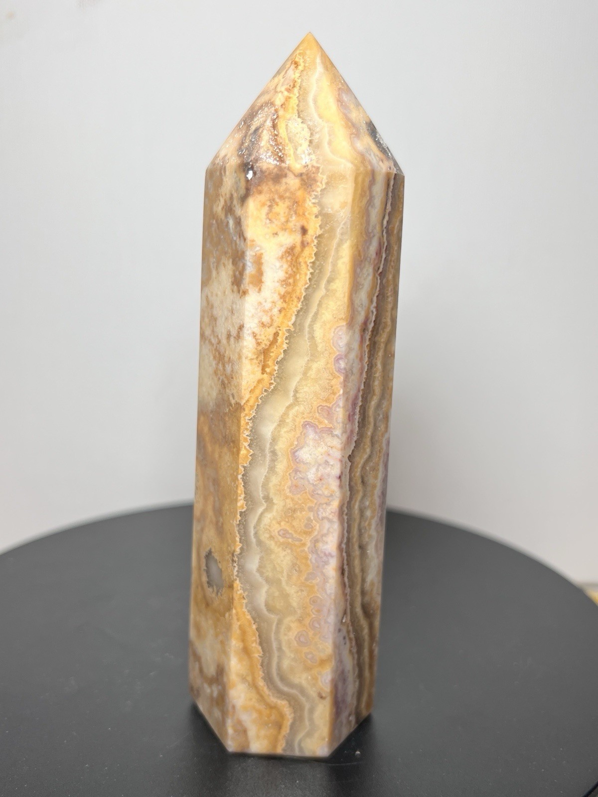 Crazy Lace Agate 2 Piece Set – Tower & Sphere w/holder 65mm