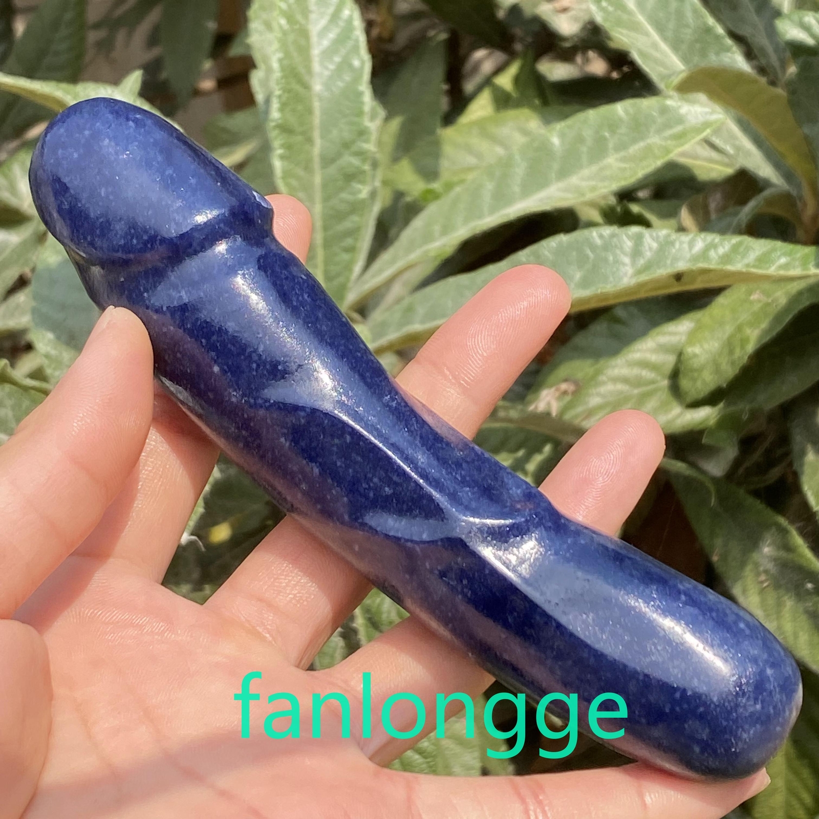 6in Natural blue Aventurine Male Penis Quartz Crystal Skull Massager scrub 1PC