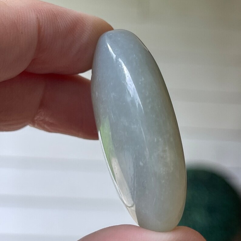 Silky Green Moonstone Palmstone Pocket Crystal – No.17 Rare Crystals