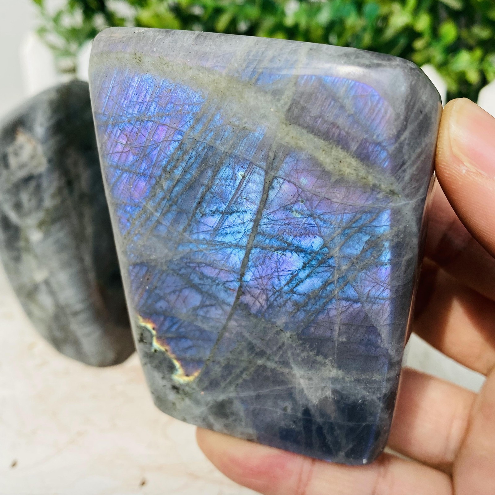 Natural Purple Labradorite Quartz Crystal Freeform Mineral Specimen 1380g