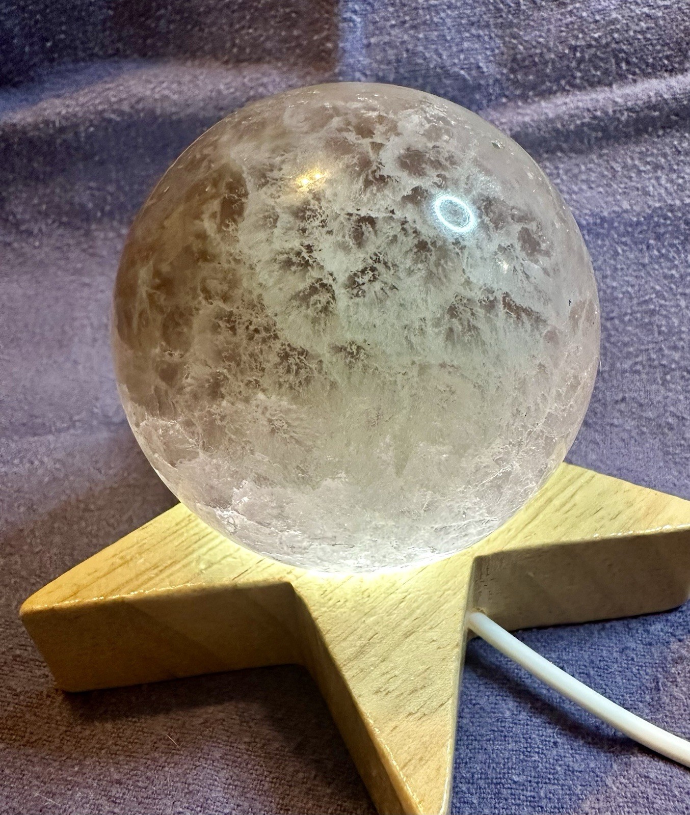 Fantastic Fluorite Crystal Sphere With Banding With Light Stand Free Shipping