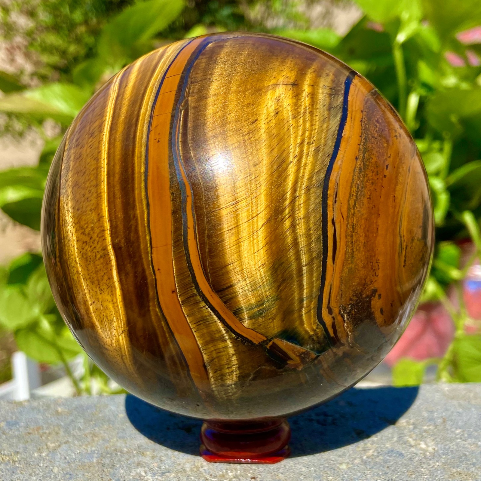 3.41LB Natural Tiger’s eye stone quartz Sphere crystal ball rock Healing