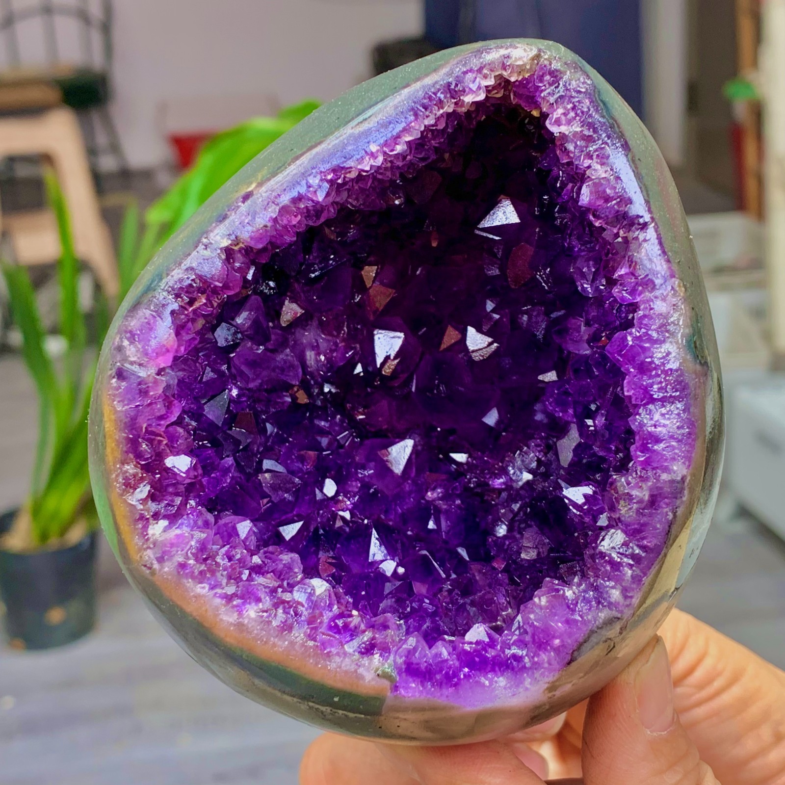 1.8LB Healing of natural amethyst crystal cave quartz cluster specimens