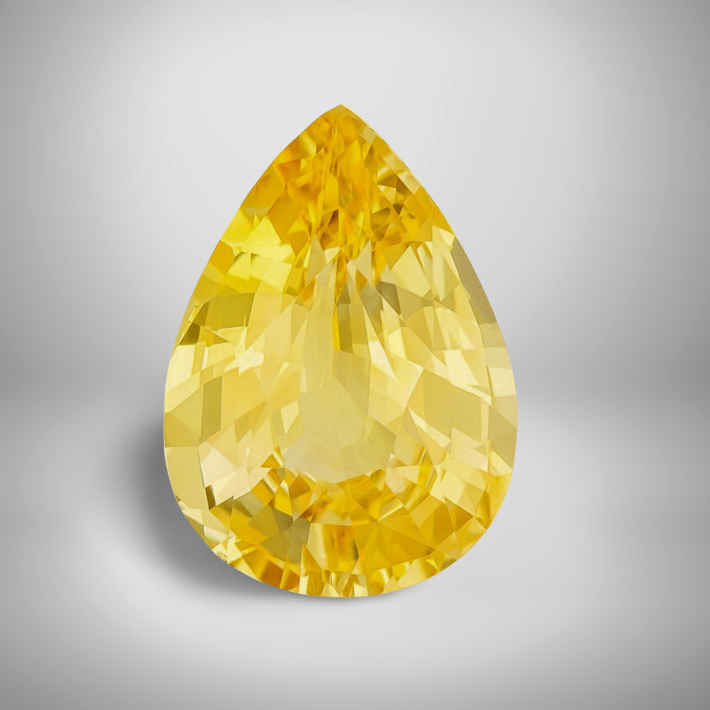 Yellow Sapphire Pear Cut Gemstone 2.1 Cts – 9×6 mm Vivid Loose Gem