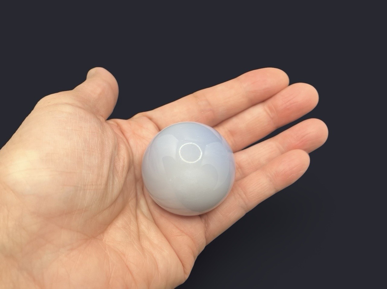 Blue CHALCEDONY Sphere From Turkey 40mm 87.5g RARE Reiki, Aura, Crystal Healing