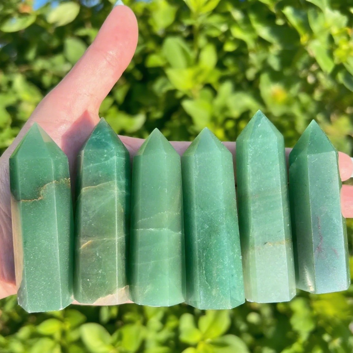 Natural Green Aventurine Tower Point Healing Crystal Obelisk Energy Home Decor