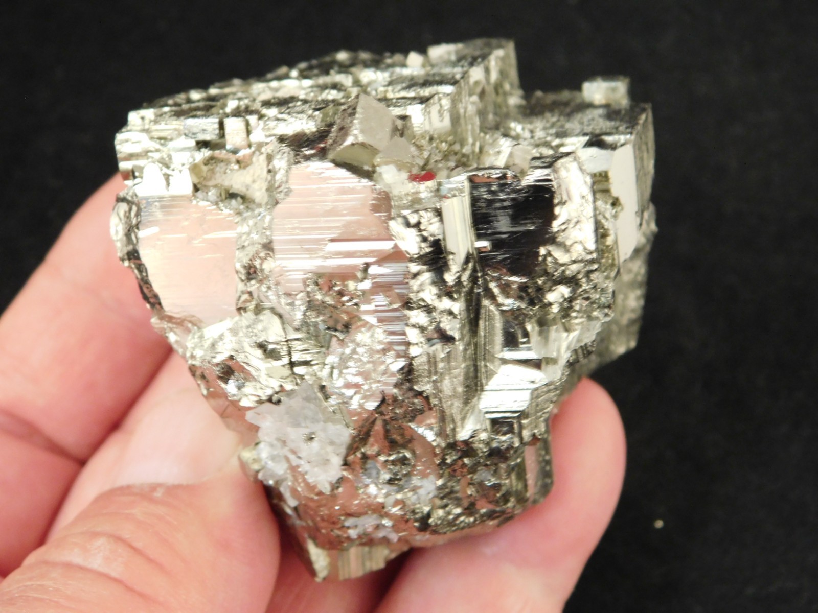 LARGER 100% Natural STEPPED PYRITE Crystal CUBE Cluster Huanzala Mine Peru 317gr