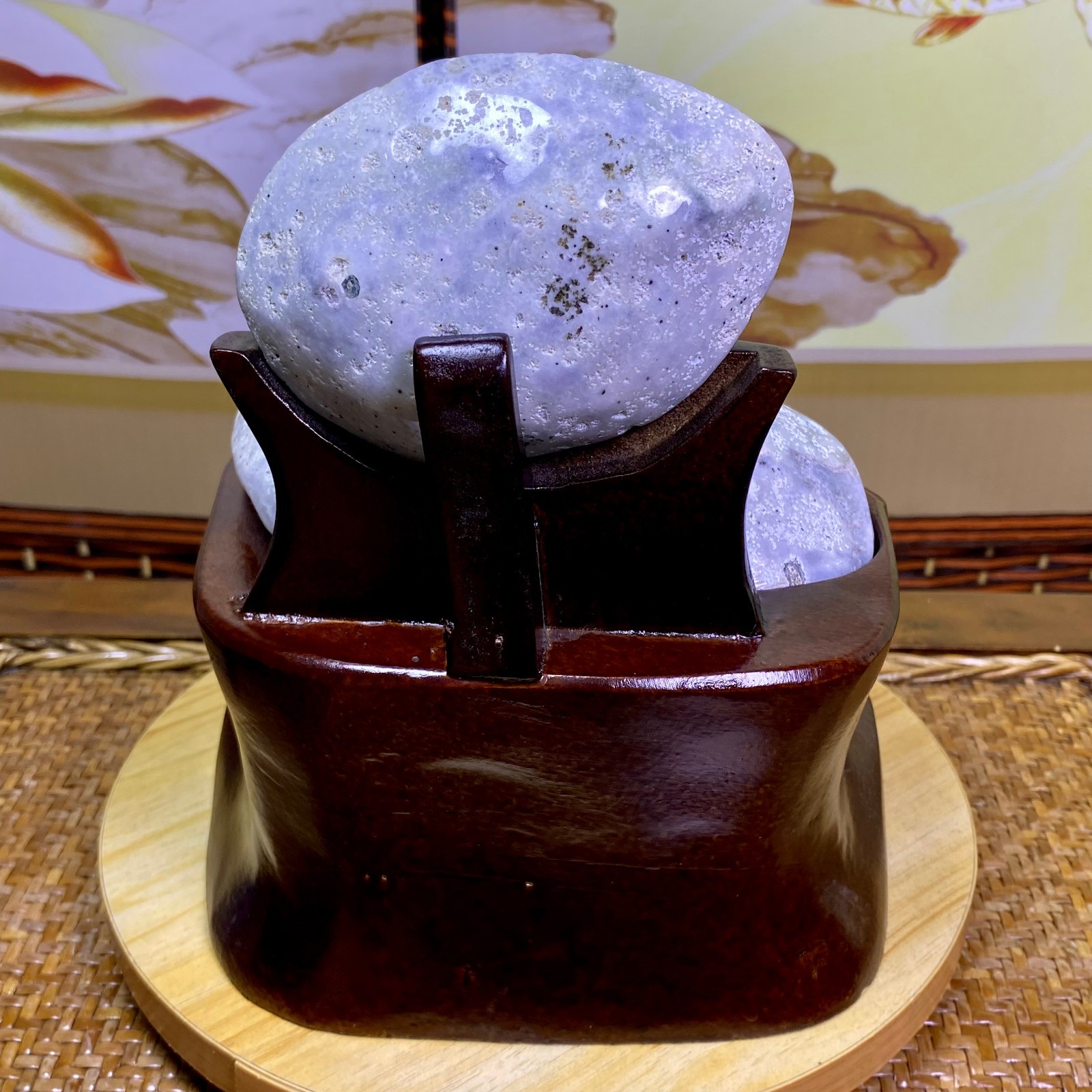 5.15LB Natural Amethyst Geode Quartz Crystal Cornucopia Mineral Specimen +Stand
