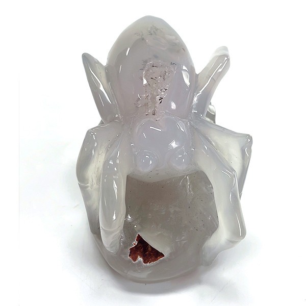 3.8” Agate Geode Crystal Carved Spider skuls , Skull Gemstone & Crystal 609g