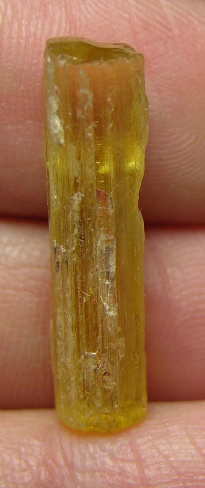 8.50ct Pakistan Raw Rough Yellow Beryl Heliodor Stick Crystal Specimen 23.00mm