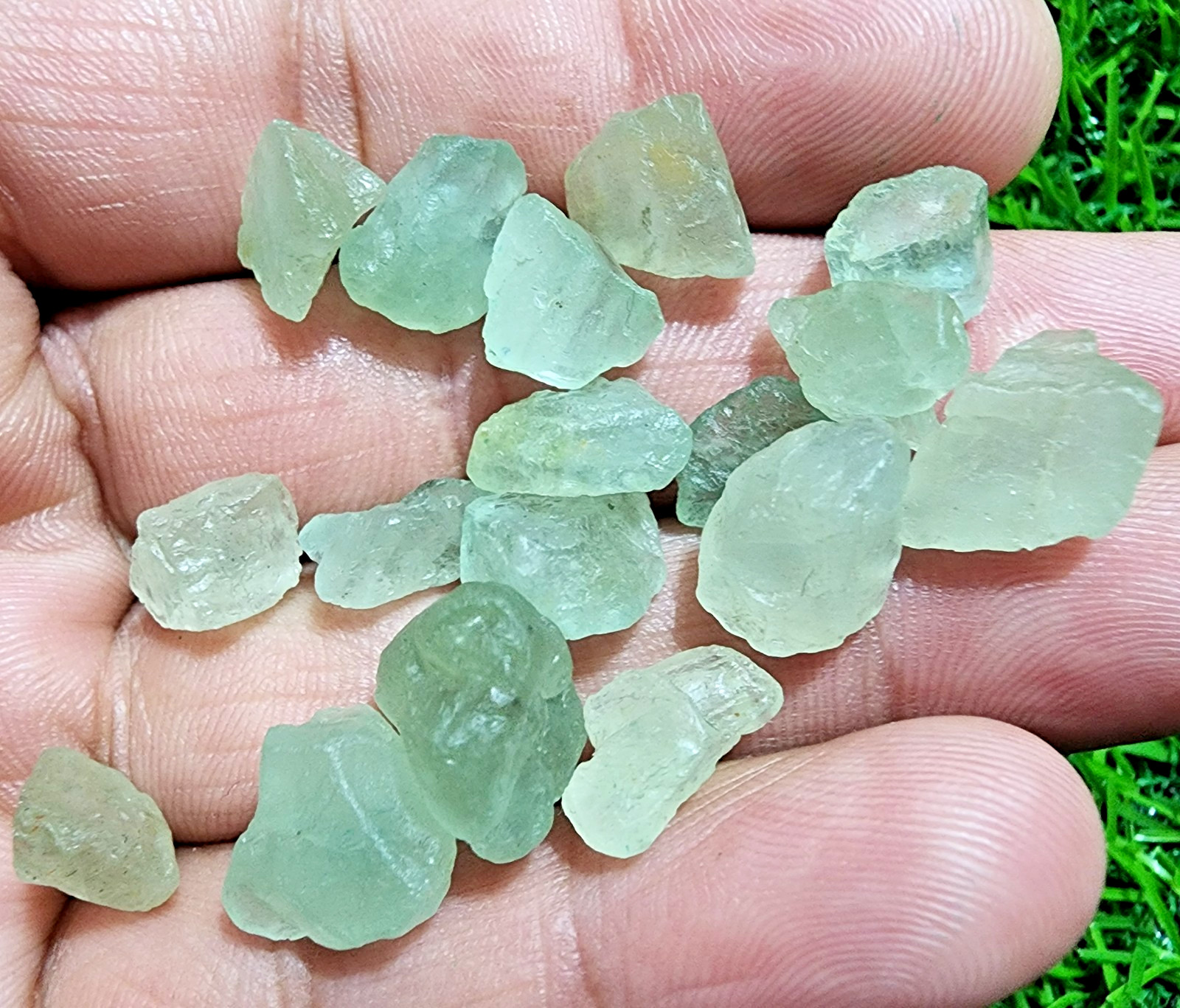 17 Pcs Aquamarine Loose Gemstones 8-13mm Natural Gem Stone Jewelry Supply