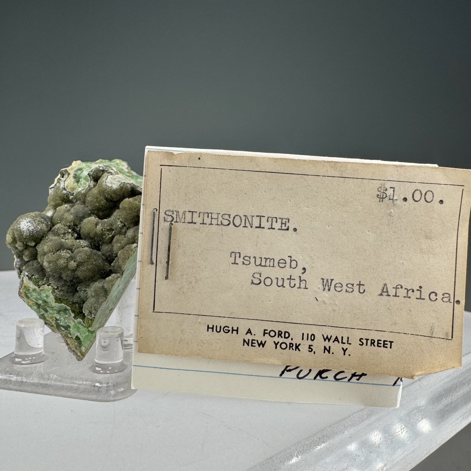 Beautiful Solid Green Smithsonite: Tsumeb Mine, Tsumeb, Namibia- Unusual!!