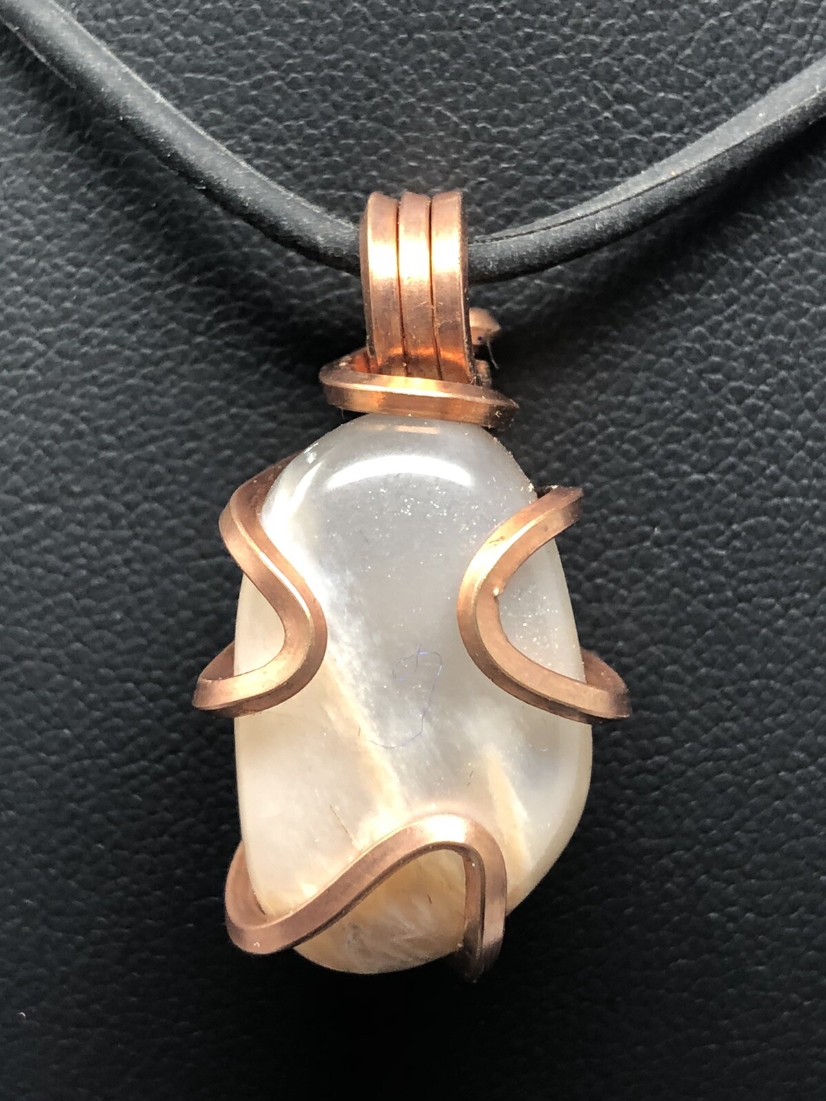Natural Moonstone Polished Copper Pendant ONLY Quality Reiki P3