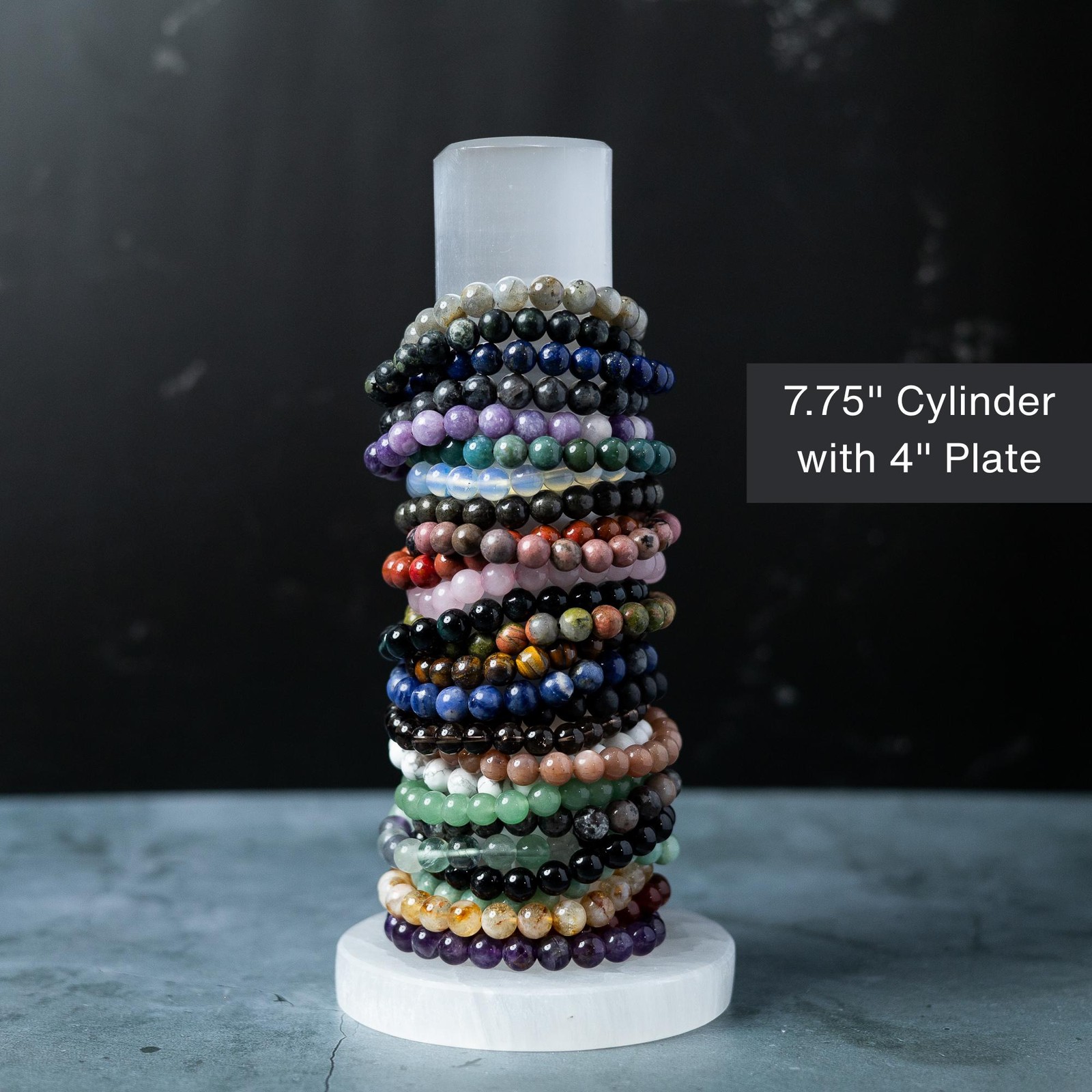 Selenite Cylinder Natural Crystal Bracelet Holder Display Decor Gift Choose Size