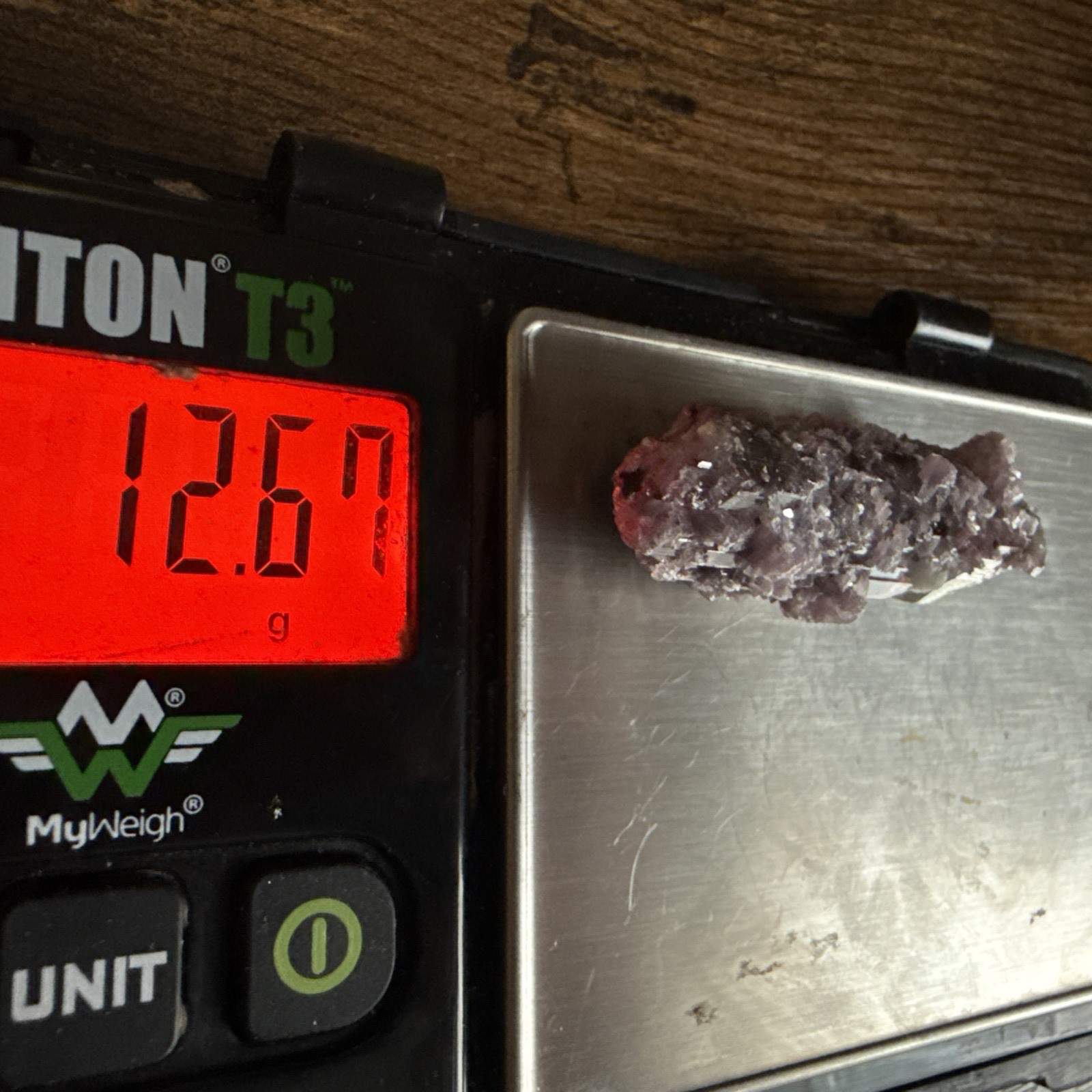 Purple Tourmaline w Lilac Lepidolite, Minas Gerais, Brazil, 12.5gr (Pseudomorph?