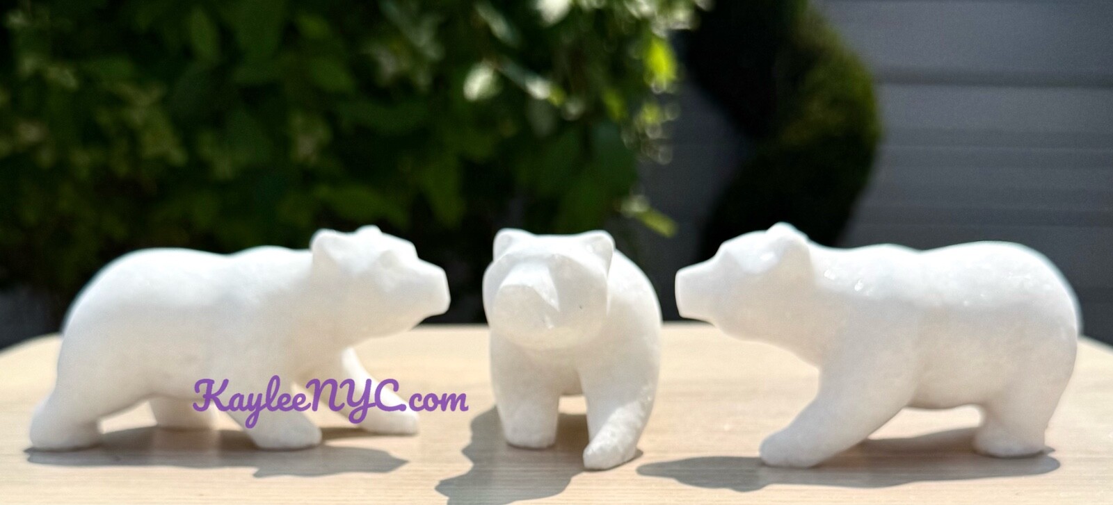 Wholesale Lot 3 Pcs Natural Snow Quartz Polar Bear Crystal Healing