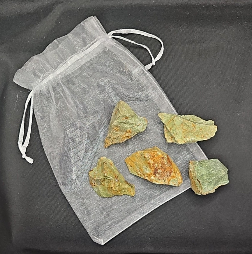 Green Chrysoprase Natural Raw Crystal Stones 5 Pieces Approx. 5oz.