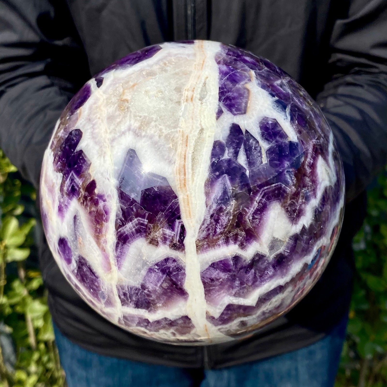 8.99LB Top Natural dreamy amethyst Quartz Sphere Quarzt Crystal Ball reiki Heali