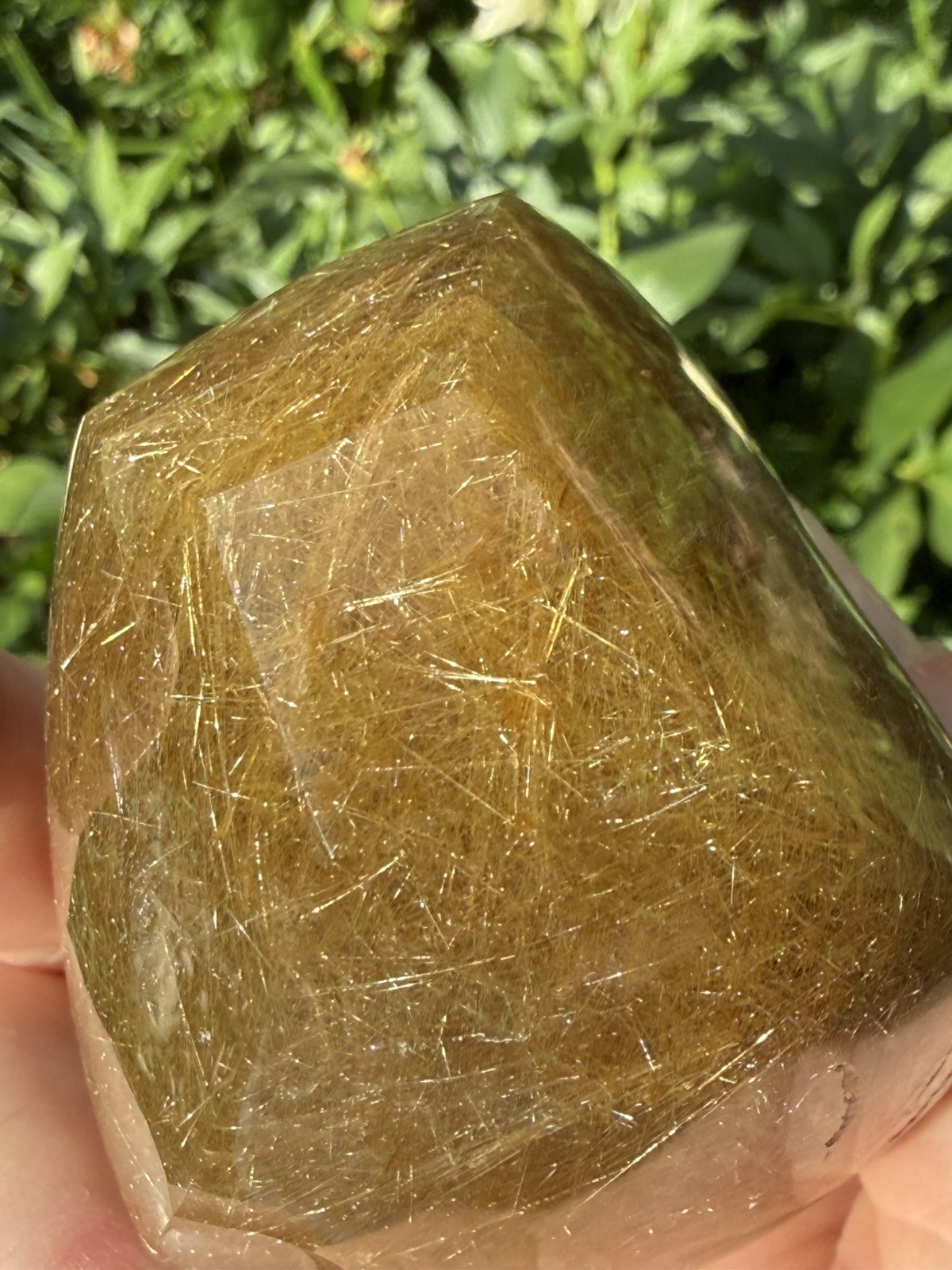 Golden Rutilated Included Quartz Freeform Polished Brazilian 6cm- 283g- ID68