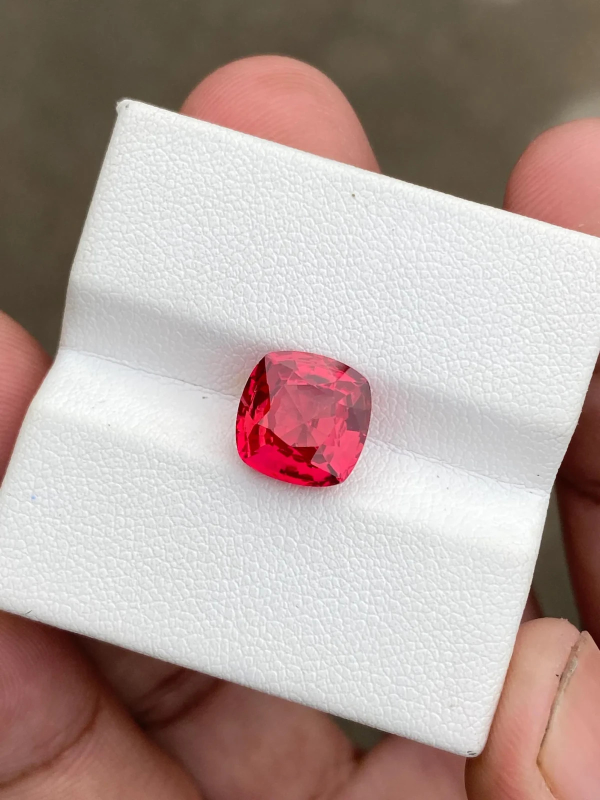 6 Ct Lab Grown Orange Sapphire, 10x10mm Cushion Cut Loose Gemstone .