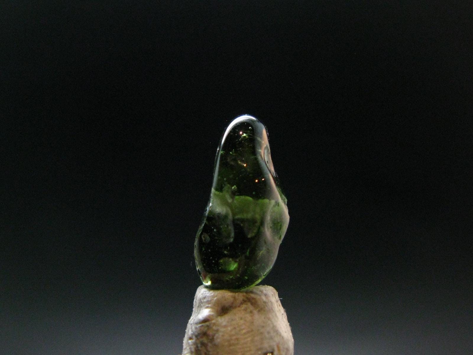 Moldavite Tektite Tumbled Bead from Czech Republic – 12 mm – 5.0 Carats