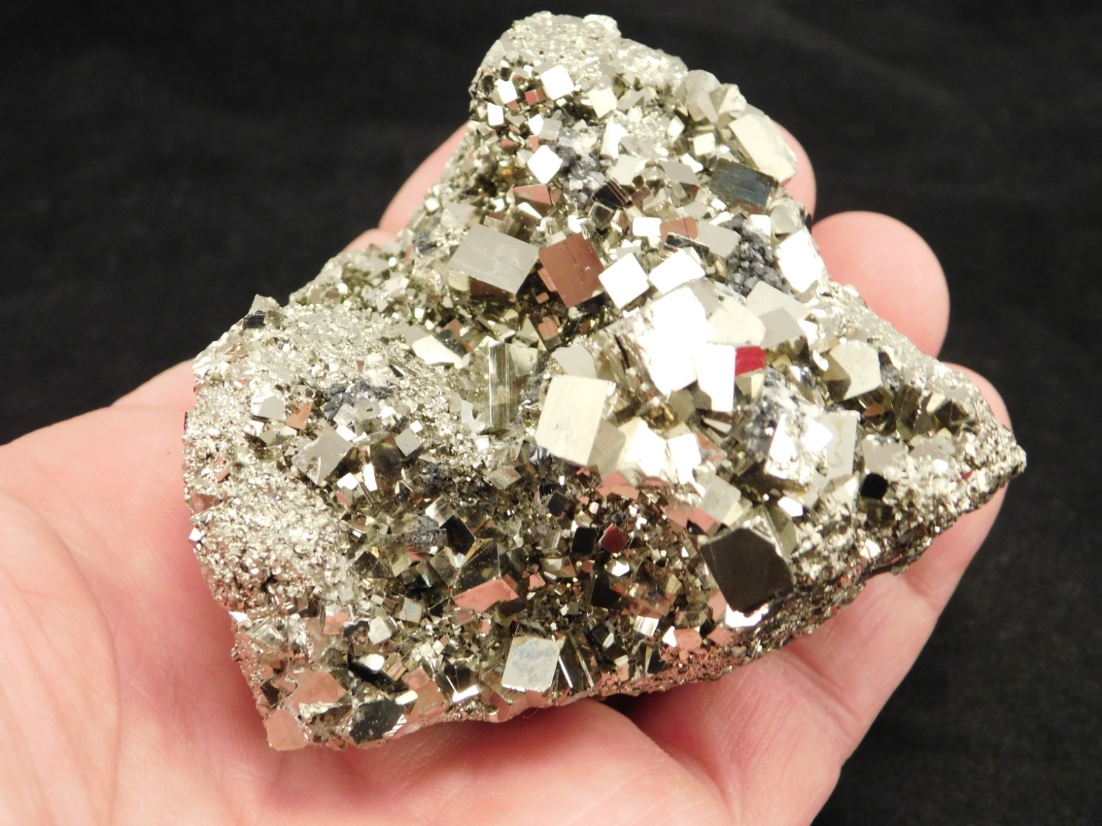 wOw! LARGER! Nice and 100% Natural Pyrite CUBE Cluster Peru 529gr