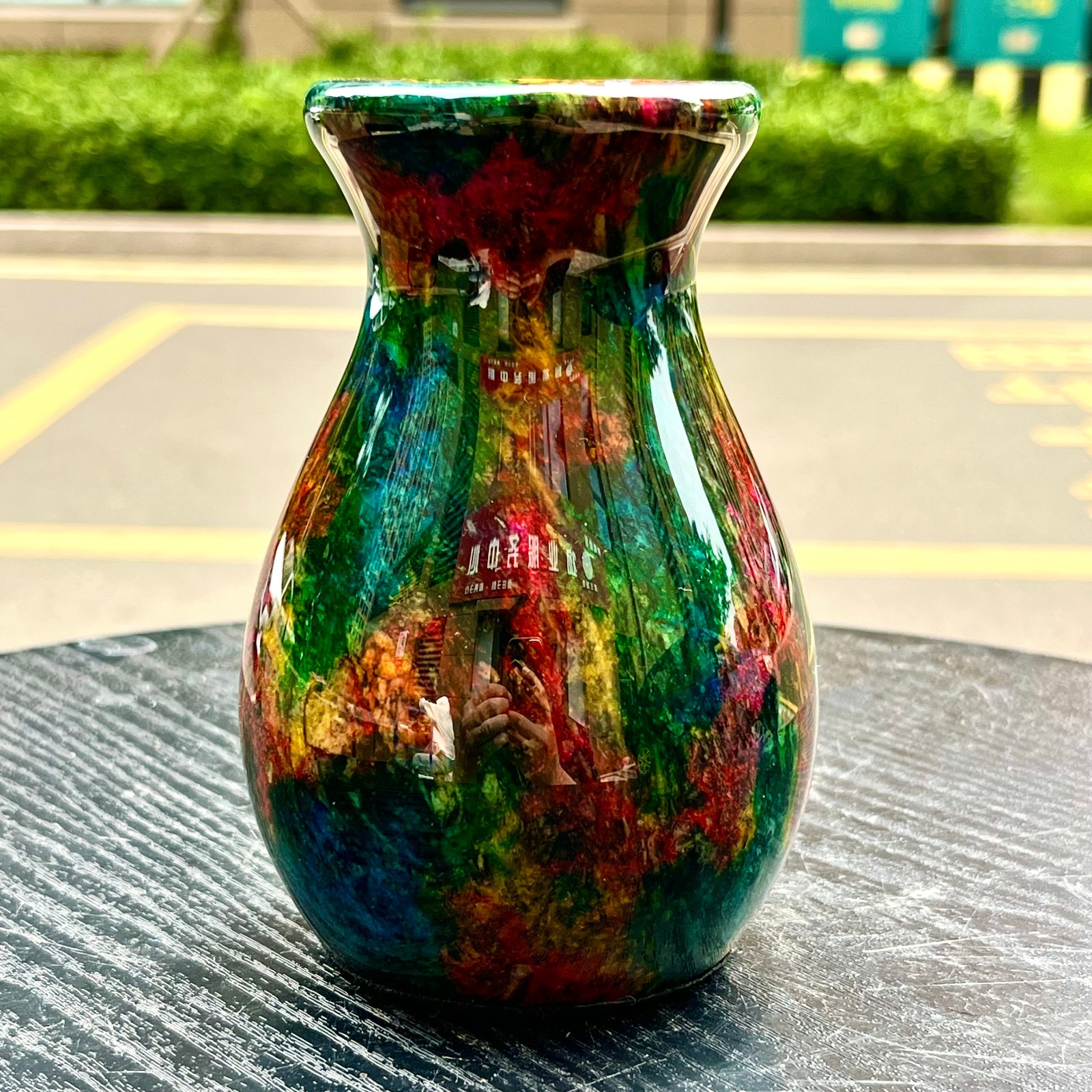 1.08LB Natural “Seven Colors Jade” vase specimen -Taiwan China