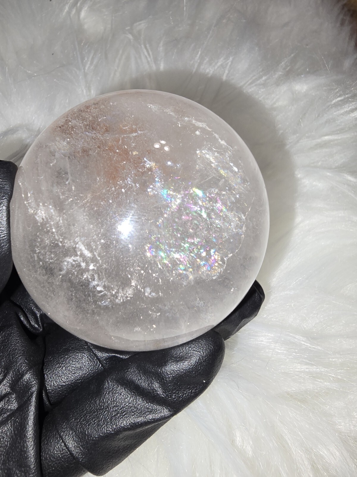Garden Quartz Crystal Sphere Very Clear With Light Stand Included HIGH QUALITY
