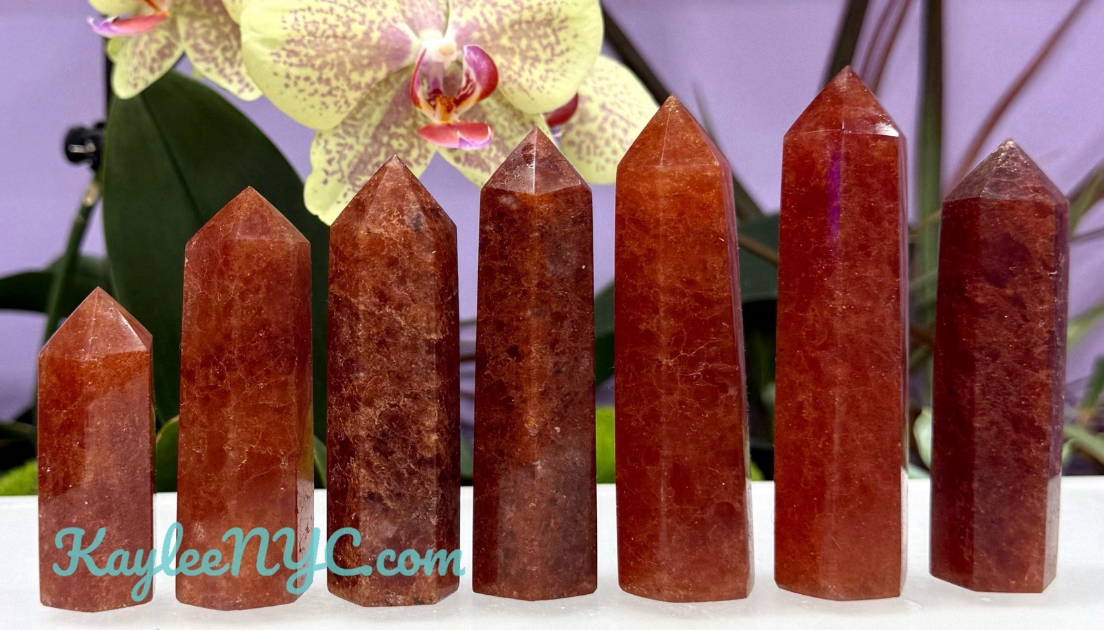Wholesale Lot 1Lb Natural Strawberry Quartz Obelisk Tower Crystal Healing
