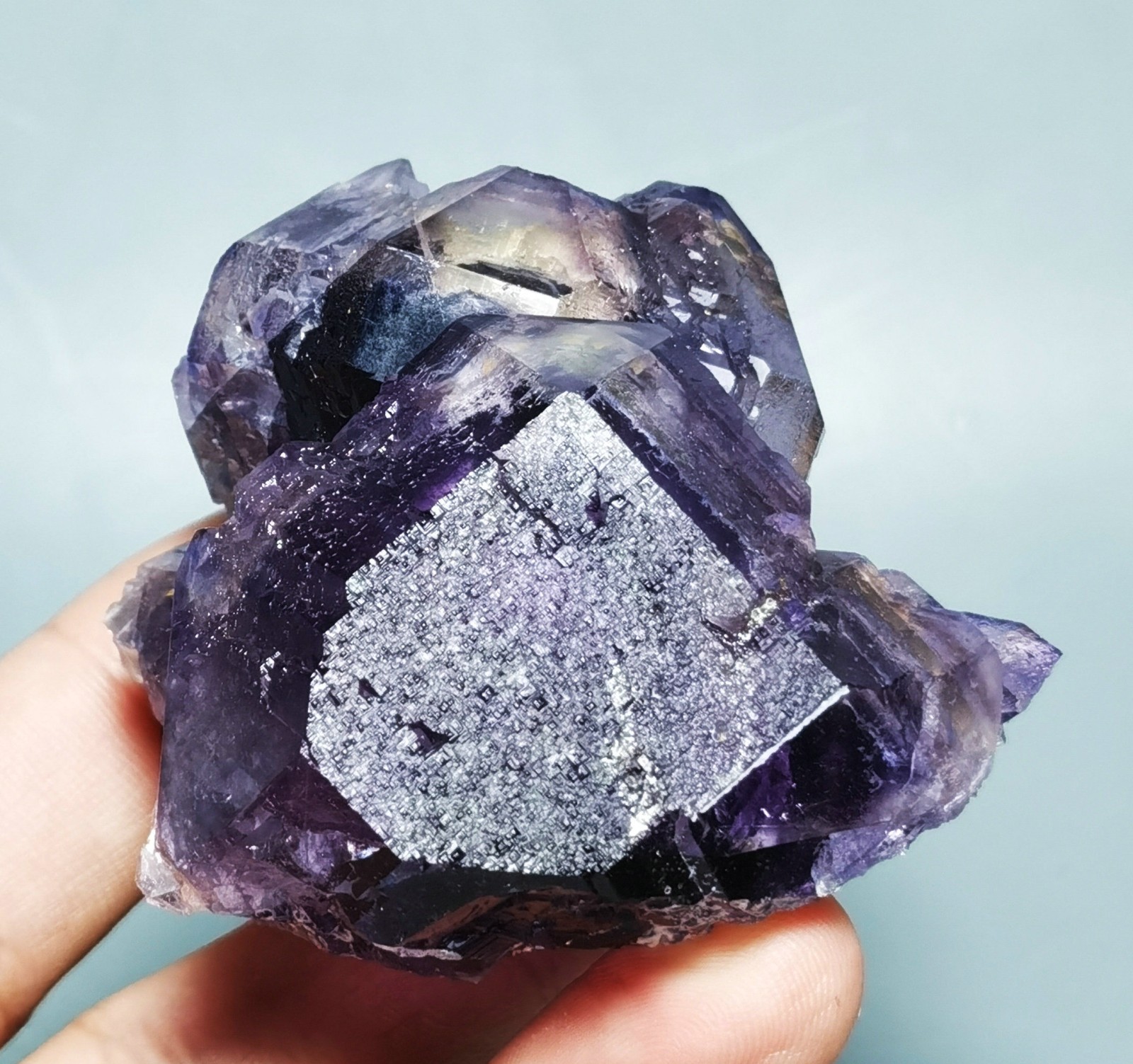 Natural Transparent Purple Window Fluorite Mineral Specimen China
