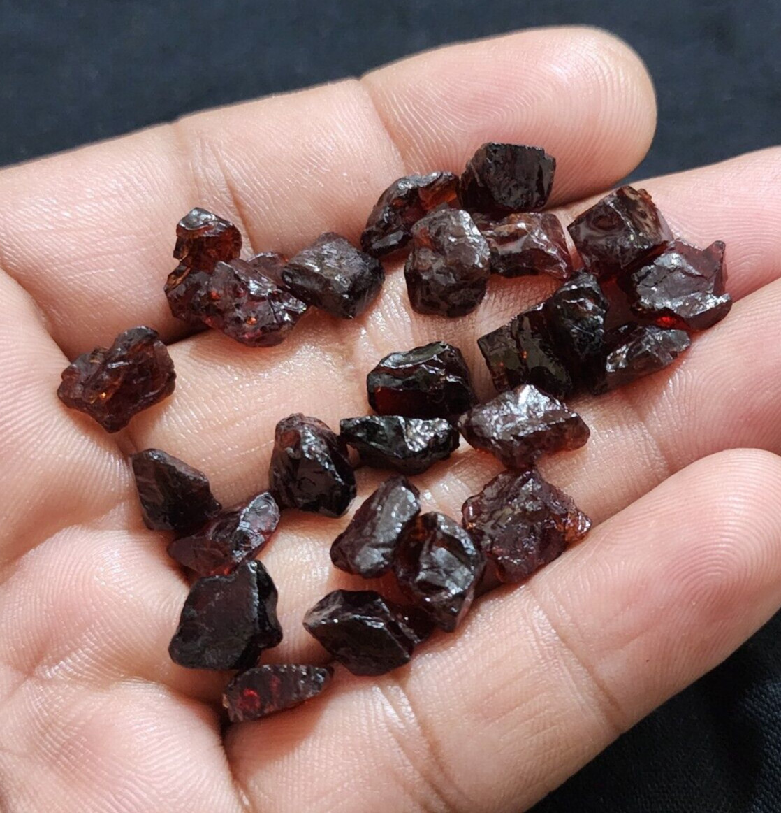 Attractive Red Garnet Rough 25 Pcs Lot Size 9-11 MM Loose Gemstone For Jewelry