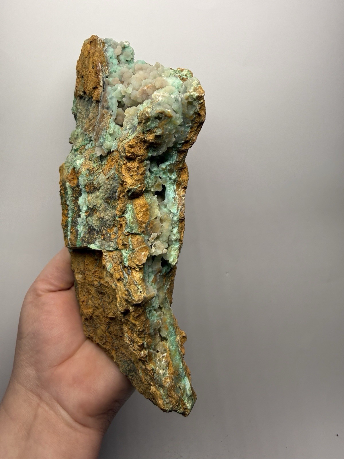8” Druzy Mint Green Smithsonite Cluster — Indonesia