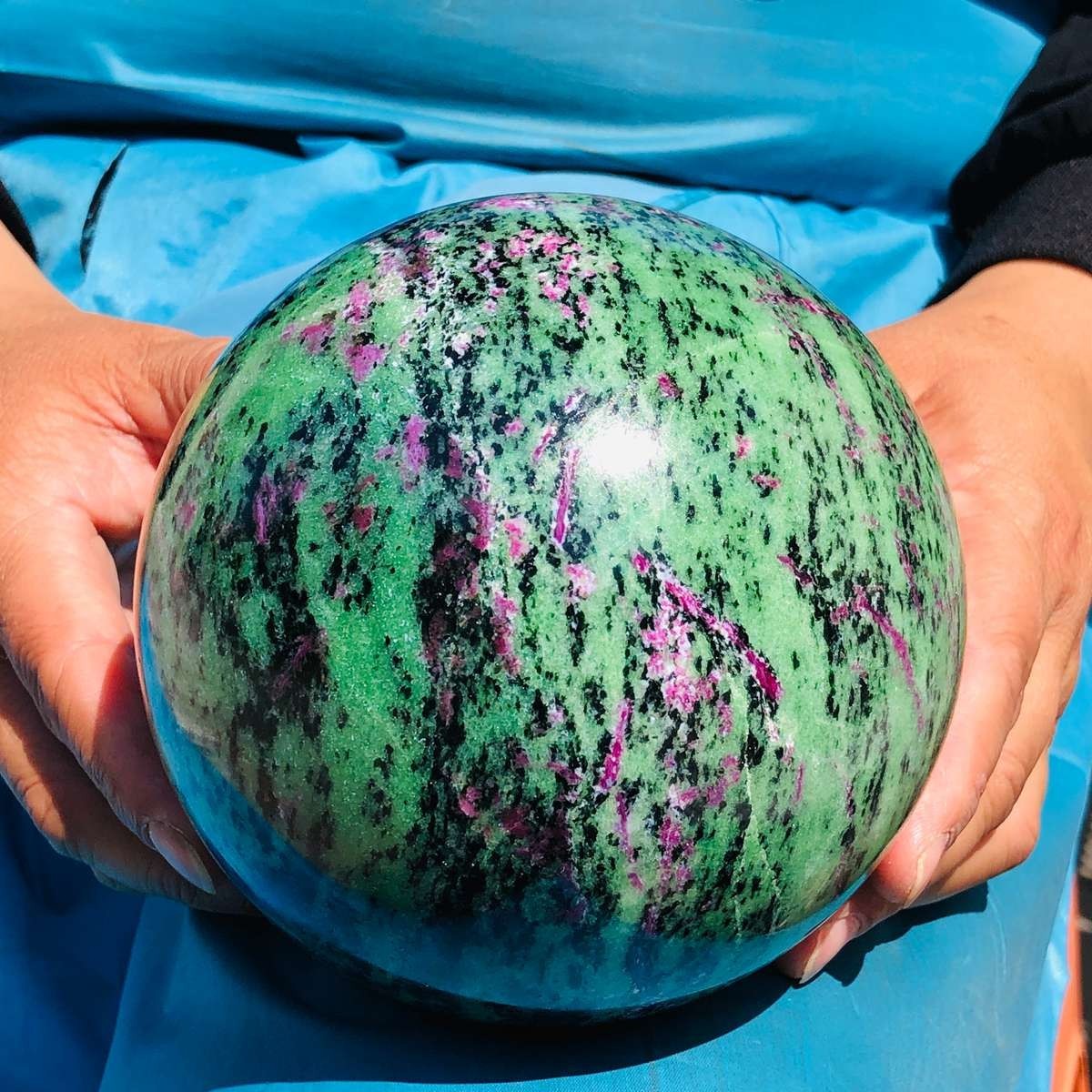 6.75 LB Large Natural Ruby Zoisite Sphere Crystal Healing Stone Specimen 5155