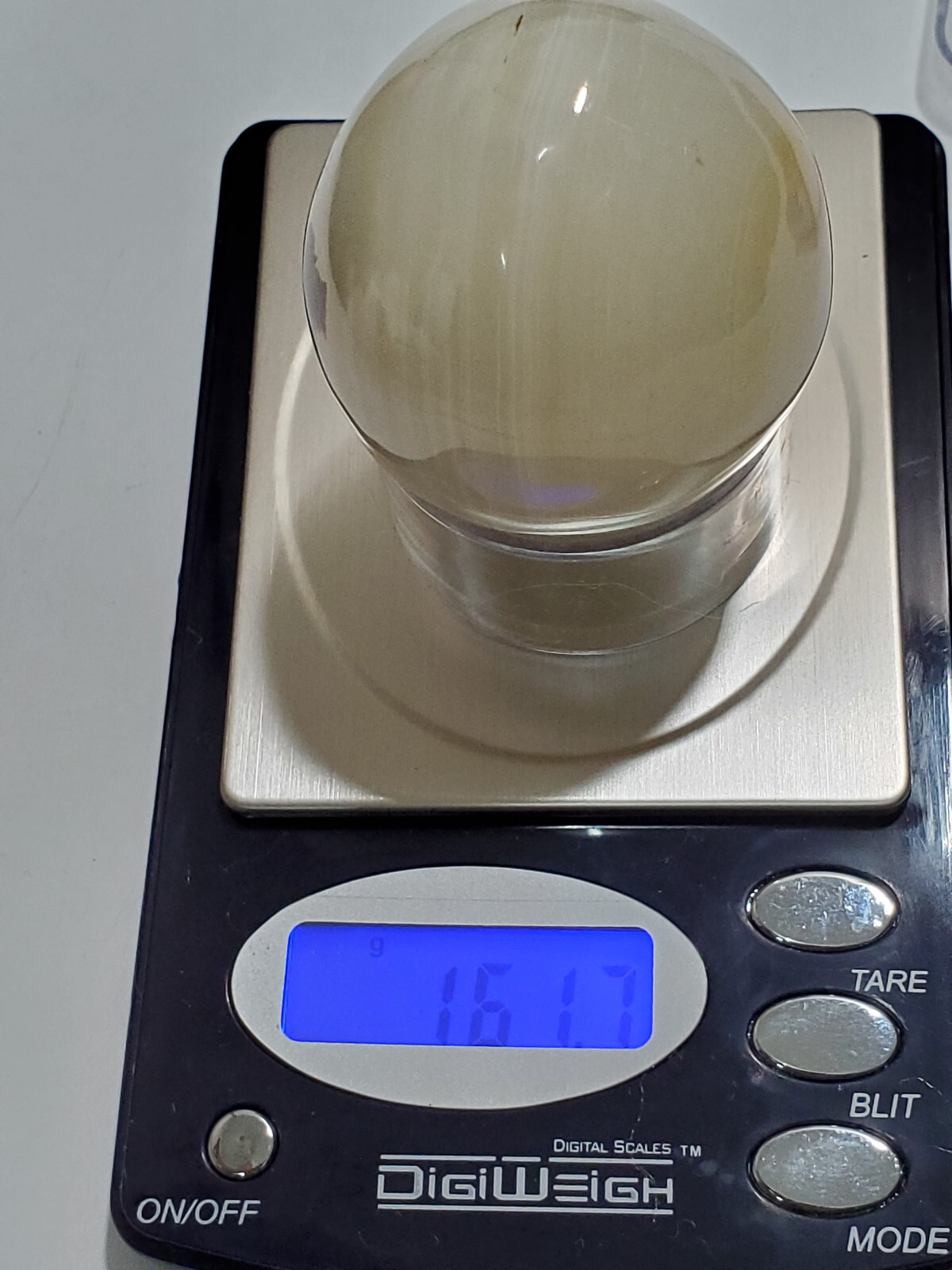 62G 33mm 1 5/16″ Natural Amethyst Quartz Onyx Marble Crystal Egg Mineral w/stand