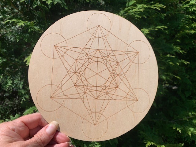 Archangel Metatron Wood Crystal Board Geometry Shape