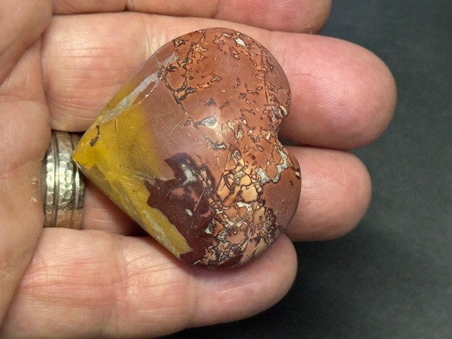 RARE & BEAUTIFUL: 1 5/8 ” MOOKAITE JASPER,MOROCCO.BOTH SIDES NICE!