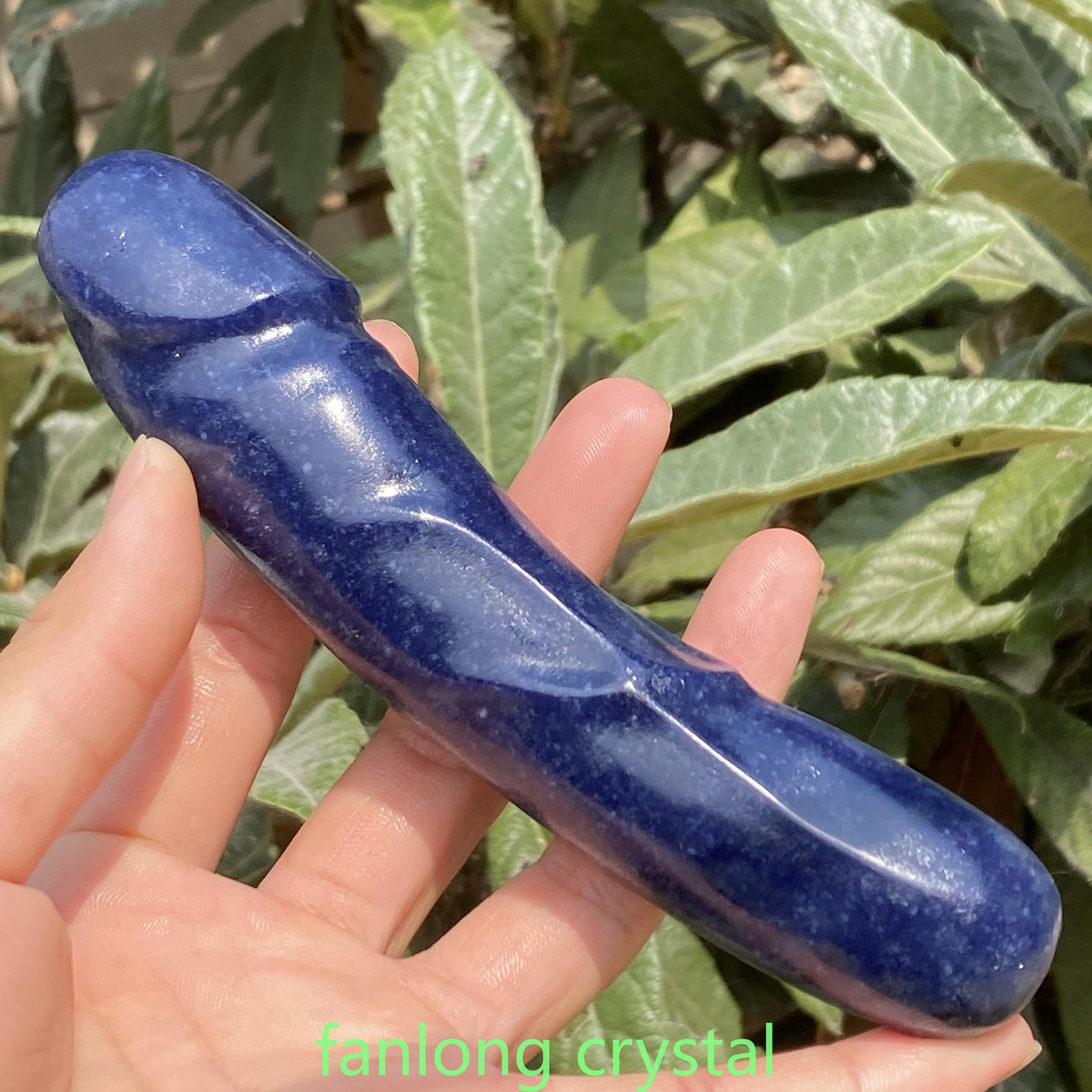6in Natural blue Aventurine Male Penis Quartz Crystal Skull Massager scrub 1PC