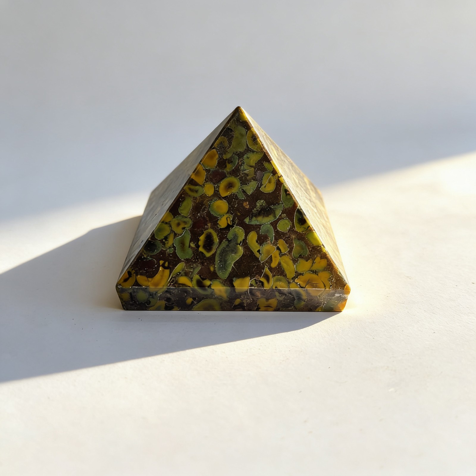Fruit Jasper Pyramid for Healing Energy | Certified Meditation Crystal Decor